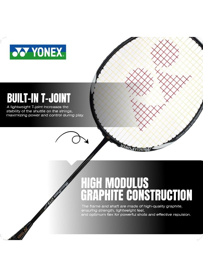 يونيكس مضرب تنس الريشة Yonex Muscle Power 29 Light مزود بأوتار كاملة - إطار خفيف الوزن عالي الأداء بتقنية Muscle Power للقوة والتحكم واللعب الشامل - Image 5